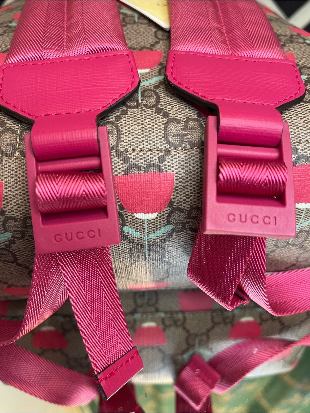 Pristine Gucci x Kim Seung-yeon GG Supreme Tulip Mini Backpack, With Dust Bag - Picture 16 of 16